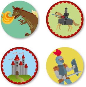 12 Muffinaufleger - Ritter und Drache