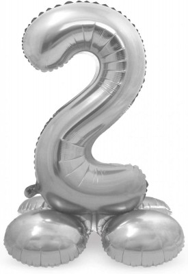 Stehende Folienballons in Silber - Zahl 25