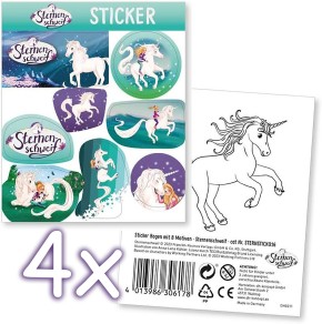 4x Sticker-Bogen Sternenschweif