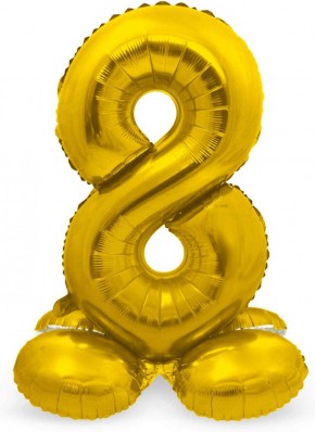 Stehende Folienballons in Gold - Zahl 80