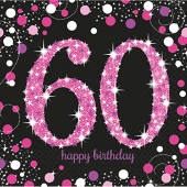 58-teiliges Party-Set: 60. Geburtstag - Sparkling Pink