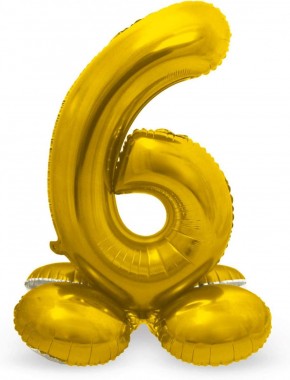 Stehende Folienballons in Gold - Zahl 60