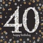 45-teiliges Party-Set: 40. Geburtstag - Sparkling Celebration