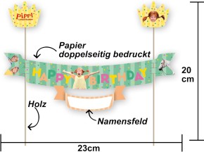 Tortenbanner - Pippi Langstrumpf