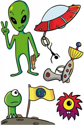 6-teiliges Tattoo-Set Alien