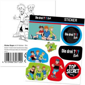 1 Sticker-Bogen Die drei Fragezeichen