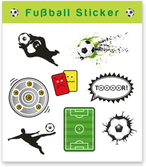 4x Sticker-Bogen Fußball