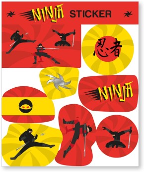 4 Sticker-Bögen Ninja