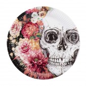 56-teiliges Party-Set: Halloween Totenkopf mit Blumen