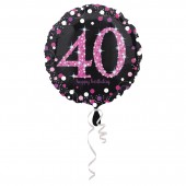 Deko-Set: 40. Geburtstag - Sparkling Pink