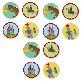 12 Muffinaufleger - Ritter und Drache