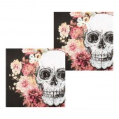 56-teiliges Party-Set: Halloween Totenkopf mit Blumen