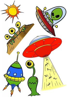 6-teiliges Tattoo-Set Alien