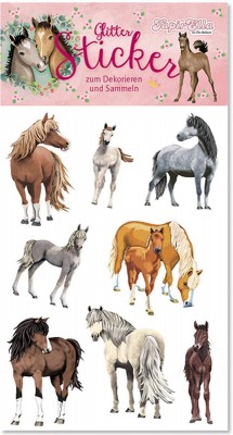25 Glitter-Sticker Pferde