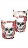 56-teiliges Party-Set: Halloween Totenkopf mit Blumen