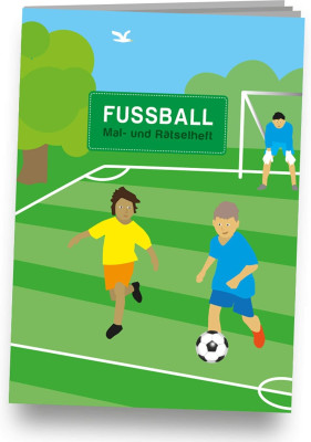 4x Mal- und Rätselheft Fußball
