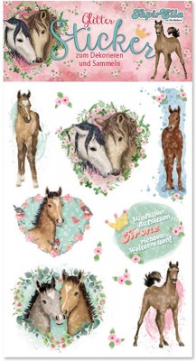 25 Glitter-Sticker Pferde