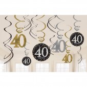Deko-Set: 40. Geburtstag - Sparkling Celebration