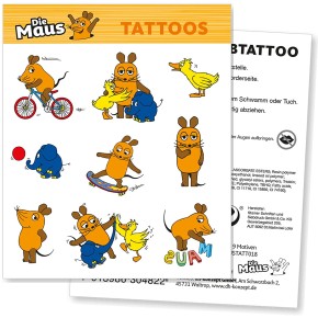4x Tattoo-Bogen Die Sendung mit der Maus