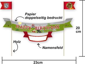 Tortenbanner - Ritter und Drache
