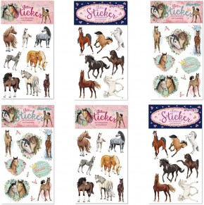 25 Glitter-Sticker Pferde