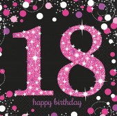 58-teiliges Party-Set: 18. Geburtstag - Sparkling Pink
