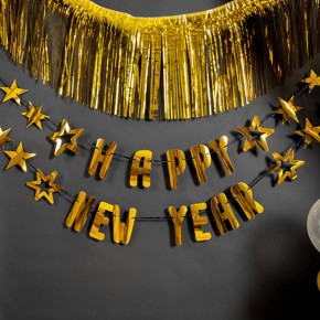 Buchstabengirlande Happy New Year - Gold