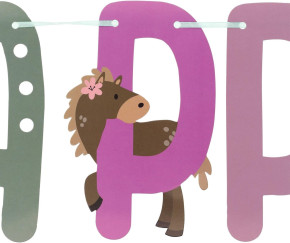 Happy Birthday Banner Fröhliche Pferde