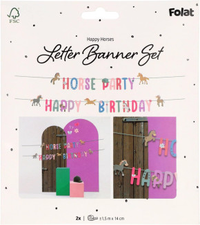 Happy Birthday Banner Fröhliche Pferde