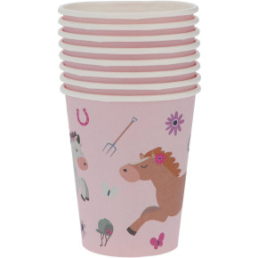 8 Party-Becher Fröhliche Pferde