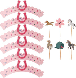 Cupcake Deko Set Fröhliche Pferde