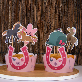 Cupcake Deko Set Fröhliche Pferde