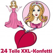 XXL Konfetti Prinzessin als Tischdeko beim Kindergeburtstag