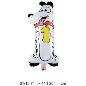 Folienballon Zahl 1 - Hund Größe L