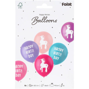 6 Luftballons Fröhliche Pferde