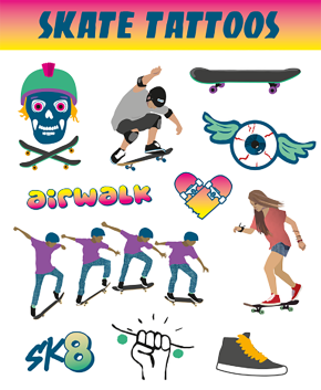 4 Bögen Tattoos Skatepark
