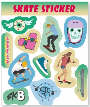 4 Sticker-Bögen Skatepark