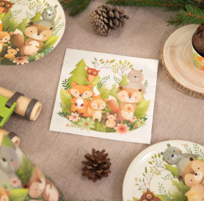 10 Servietten Waldtiere
