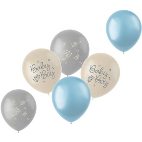 6 Luftballons Blooming Baby Boy