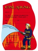 6 Einladungskarten Feuerwehr / Feuerwehrmann